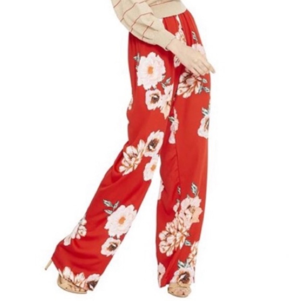 MISA Los Angeles Teagan Floral Print Wide-Leg Palazzo Pant Size Large